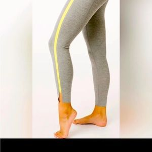 Zyia Leggings Gray Neon Tape Luxe 6